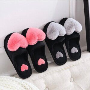 Fur Heart Slippers